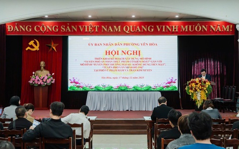 Phường Yên Hòa tổ chức Hội nghị triển khai xây dựng mô hình “Tuyến phố an toàn thực phẩm có kiểm soát” gắn với mô hình “Tuyến phố thương mại 4.0 - Không dùng tiền mặt”, “Tuyến phố văn minh đô thị”