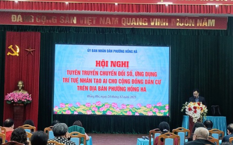 PHƯỜNG HỒNG HÀ TỔ CHỨC HỘI NGHỊ TUYÊN TRUYỀN CHUYỂN ĐỔI SỐ, ỨNG DỤNG TRÍ TUỆ NHÂN TẠO AI TRONG CỘNG ĐỒNG DÂN CƯ