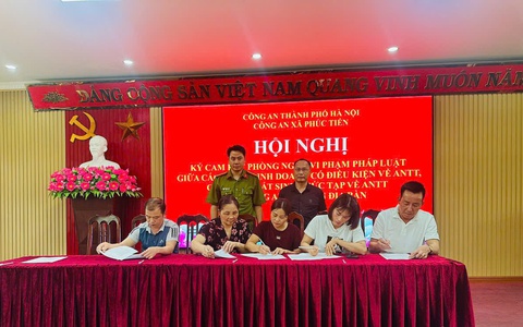 Công an xã Phúc Tiến tổ chức  hội nghị tuyên truyền, phổ biến pháp luật và ký cam kết phòng, chống tội phạm