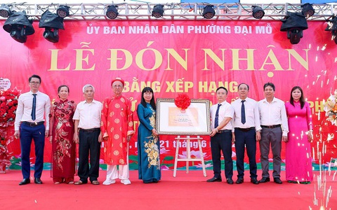 Phường Đại Mỗ đón nhận Bằng xếp hạng di tích cấp Thành phố đối với Đình An Thái