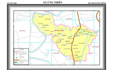 Bản đồ chi tiết xã Ứng Thiên mới