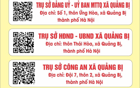 Thông báo địa điểm trụ sở mới của Đảng ủy - HĐND - UB MTTQ - Công An xã Quảng Bị - Thành phố Hà Nội
