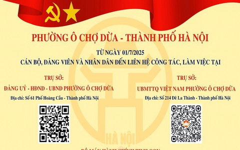 Địa điểm liên hệ công tác, làm việc của Phường Ô Chợ Dừa (mới)