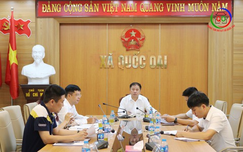 UBND xã Quốc Oai tổ chức Hội nghị tập thể lãnh đạo: Thảo luận, thống nhất nhiều nội dung quan trọng phát triển kinh tế - xã hội 6 tháng cuối năm 2025