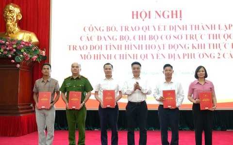 Đảng ủy xã Thanh Oai công bố Quyết định thành lập 36 Đảng bộ, chi bộ cơ sở trực thuộc
