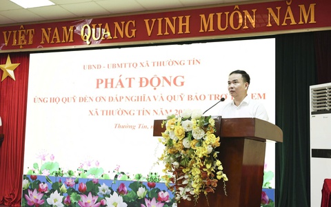 Xã Thường Tín ủng hộ Quỹ “Đền ơn đáp nghĩa” và Quỹ “Bảo trợ trẻ em” năm 2025