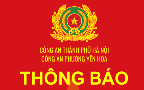 Thông báo của Công an phường Yên Hòa