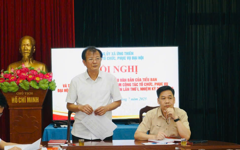 Họp tiểu ban tổ chức, phục vụ đại hội Đảng bộ xã Ứng  Thiên lần thứ nhất, khoá I (Nhiệm kỳ 2025-2030)