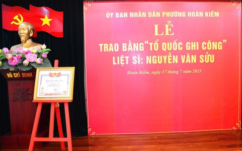Lễ công bố Quyết định và trao Bằng “TỔ QUỐC GHI CÔNG” đối với Liệt sĩ Nguyễn Văn Sửu