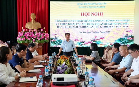 Phường Sơn Tây công bố Quyết định thành lập Đảng bộ Doanh nghiệp