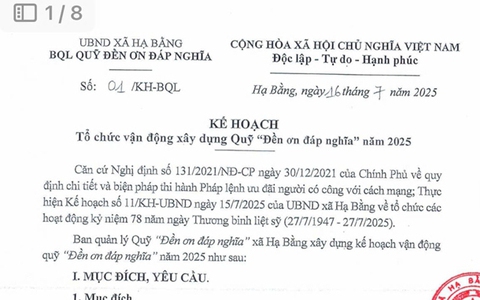 Kế hoạch Tổ chức vận động xây dựng Quỹ “Đền ơn đáp nghĩa” năm 2025 