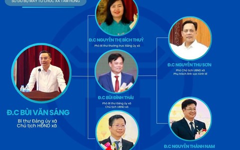 Sơ đồ tổ chức bộ máy hành chính xã Tam Hưng, Thành phố Hà Nội