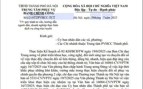Quy trình tư vấn, hướng dẫn cá nhân, tổ chức thực hiện dịch vụ công trực tuyến