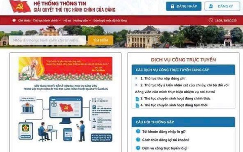 Tích hợp 4 thủ tục hành chính của Đảng lên Cổng Dịch vụ công Quốc gia