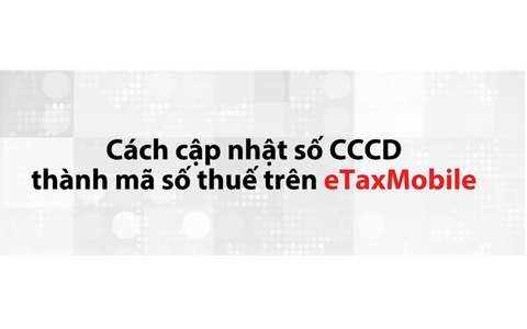 Hướng dẫn cập nhật số CCCD thành mã số thuế
