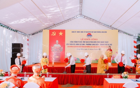 Long Biên khởi công dự án tu bổ, tôn tạo di tích đền Trấn Vũ chào mừng Đại hội đại biểu Đảng bộ phường lần thứ I