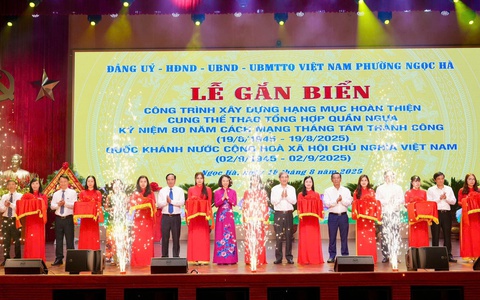 Phường Ngọc Hà tổ chức Lễ gắn biển công trình khu liên hợp Cung thể thao tổng hợp Quần Ngựa