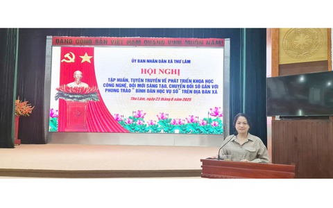 Sáng ngày 23/8/2025, tại hội trường UBND xã Thư Lâm, buổi tập huấn được tổ chức nhằm tuyên truyền, phổ biến kiến thức về phát triển khoa học công nghệ, đổi mới sáng tạo và chuyển đổi số cho người dân trên địa bàn.