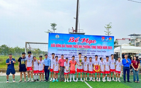 Bế mạc và trao giải bóng đá thanh thiếu nhi chào mừng Đại hội đại biểu Đảng bộ phường Tùng Thiện lần thứ I, nhiệm kỳ 2025 – 2030