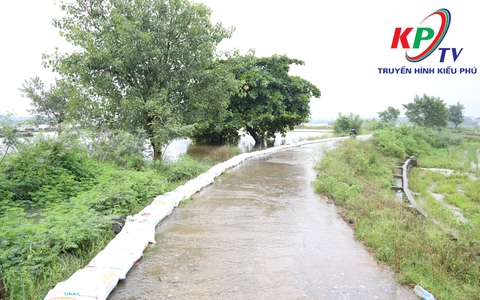 Mực nước sông Tích dâng cao trên mức báo động 3; Xã Kiều Phú ráo riết thực hiện các phương án phòng chống thiên tai 
