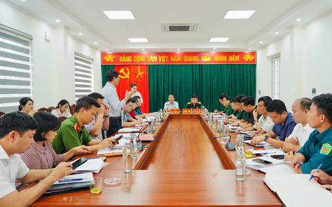 Hội nghị phối hợp hiệp đồng thực hiện nhiệm vụ quân sự - quốc phòng tại xã Yên Lãng