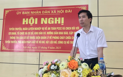 Công an xã Nội Bài tuyên truyền tập huấn phòng cháy chữa cháy