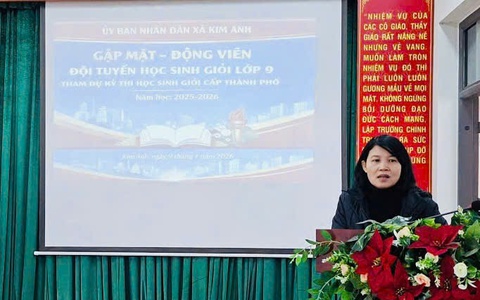 Xã Kim Anh động viên học sinh trước Kỳ thi học sinh giỏi các môn văn hóa lớp 9 năm học 2025–2026.