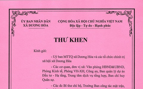 Thư Khen