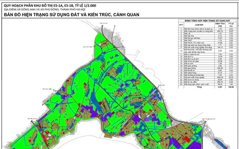 Quy hoạch phân khu đô thị E5-1A, E5-1B, tỷ lệ 1/2000, địa điểm xã Đông Anh và xã Phù Đổng, thành phố Hà Nội