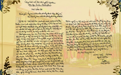 Thư cảm ơn của Quý Công dân gửi UBND phường Định Công