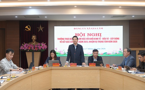 Thường trực Đảng ủy xã Gia Lâm làm việc với khối kinh tế – đầu tư – xây dựng: nhìn thẳng khó khăn, tháo gỡ điểm nghẽn, tạo động lực phát triển trong giai đoạn mới