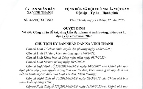 ỦY BAN NHÂN DÂN XÃ VĨNH THANH