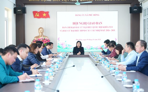 Xã Phù Đổng tổ chức Hội nghị giao ban Ban chỉ đạo Bầu cử Đại biểu Quốc hội khóa XVI và Bầu cử Đại biểu HĐND các cấp, nhiệm kỳ 2026 – 2031.