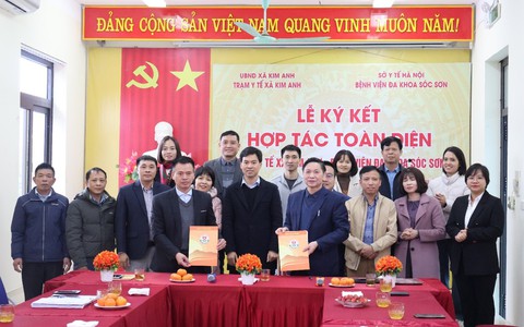 TRUNG TÂM Y TẾ XÃ KIM ANH KÝ KẾT HỢP TÁC TOÀN DIỆN VỚI BỆNH VIỆN ĐA KHOA SÓC SƠN