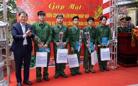 Phường Vĩnh Tuy gặp mặt động viên công dân lên đường nhập ngũ và thực hiện nghĩa vụ tham gia Công an nhân dân năm 2026