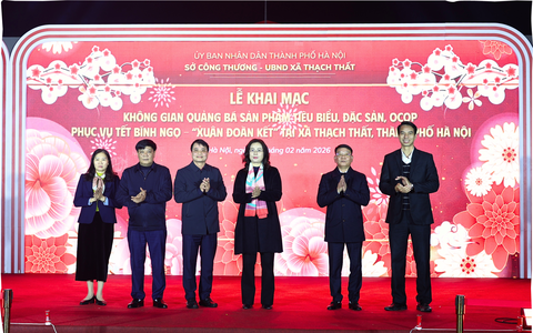 Thạch Thất khai mạc không gian quảng bá sản phẩm tiêu biểu, đặc sản, OCOP phục vụ Tết Bính Ngọ - “Xuân đoàn kết” 2026