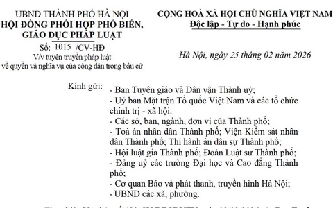 V/v tuyên truyền pháp luật về quyền và nghĩa vụ của công dân trong bầu cử