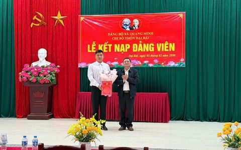 Đảng bộ xã Quang Minh: Kết nạp Đảng cho 6 thanh niên tình nguyện nhập ngũ năm 2026