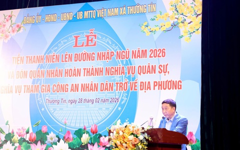 Thanh niên xã Thường Tín sẵn sàng lên đường nhập ngũ năm 2026