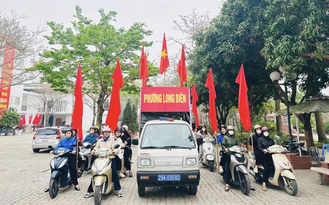 Đoàn TNCS Hồ Chí Minh phường Long Biên tổ chức tuyên truyền lưu động về công tác bầu cử đại biểu Quốc hội và đại biểu HĐND các cấp nhiệm kỳ 2026–2031