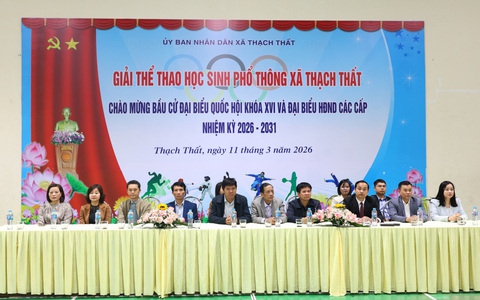 Khai mạc giải thể thao học sinh phổ thông xã Thạch Thất năm học 2025 - 2026