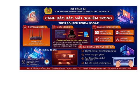 CẢNH BÁO: Lỗ hổng bảo mật nghiêm trọng trên thiết bị phát Wifi Tenda G300-F – Người dân cần xử lý ngay!