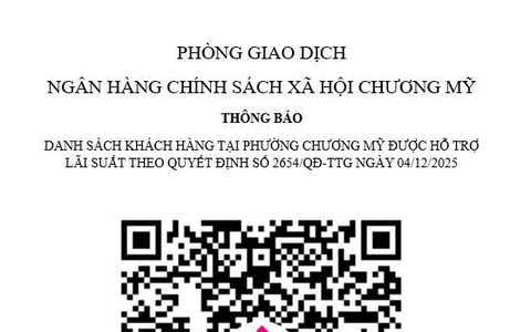Ngân hàng Chính sách Xã hội Chương Mỹ công khai số tiền giảm lãi suất cho vay đối với khách hàng bị ảnh hưởng sau bão số 12 năm 2025