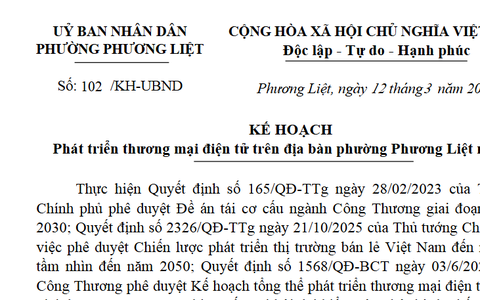 Kế hoạch phát triển thương mại điện tử trên địa bàn phường Phương Liệt năm 2026
