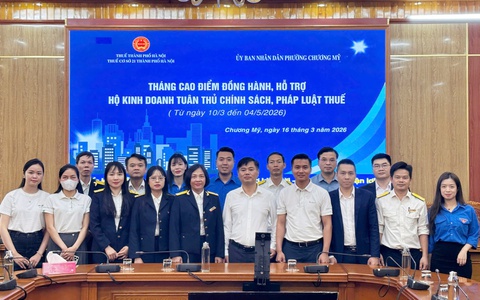 Lễ ra quân tháng cao điểm đồng hành, hỗ trợ hộ kinh doanh tuân thủ chính sách, pháp luật thuế trên địa bàn phường Chương Mỹ