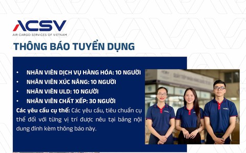 CÔNG TY ACSV THÔNG BÁO TUYỂN DỤNG ĐỢT I NĂM 2026
