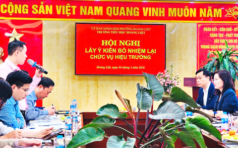 Trường Tiểu học Hoàng Liệt tổ chức Hội nghị lấy ý kiến bổ nhiệm lại chức danh hiệu trưởng 
