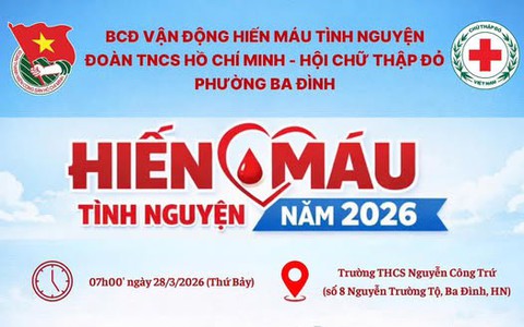 NGÀY HỘI HIẾN MÁU TÌNH NGUYỆN PHƯỜNG BA ĐÌNH NĂM 2026 ❤️