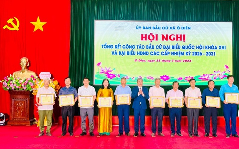 Xã Ô Diên: Tổng kết công tác bầu cử và phát động thi đua năm 2026