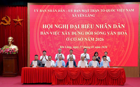 Yên Lãng tổ chức hội nghị Đại biểu Nhân dân bàn việc xây dựng đời sống văn hoá ở cơ sở năm 2026.